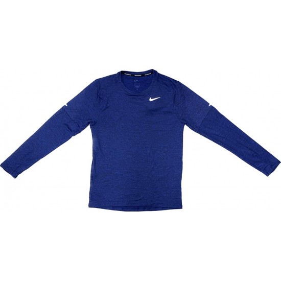 CAMISETA NIKE MANGA LONGA DRI-FIT ELEMENT - AZUL